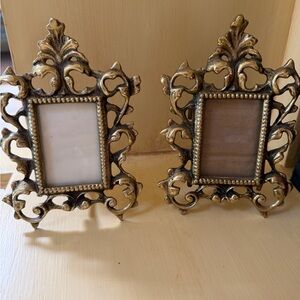 Vintage antique brass picture frames